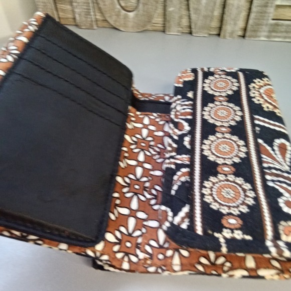 Vera Bradley Brown Paisley‎ Wallet Snap Closure Quilted - Picture 7 of 10